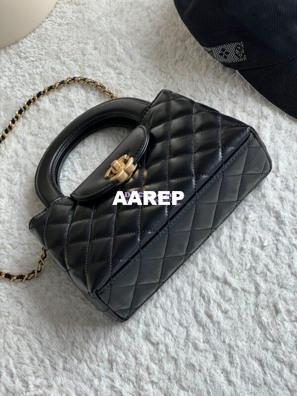 Replica Chanel Mini Shopping Bag Shiny Agen Calfskin AS4416 Black 6