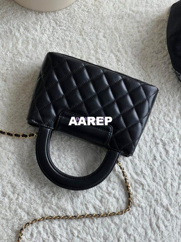 Replica Chanel Mini Shopping Bag Shiny Agen Calfskin AS4416 Black 7