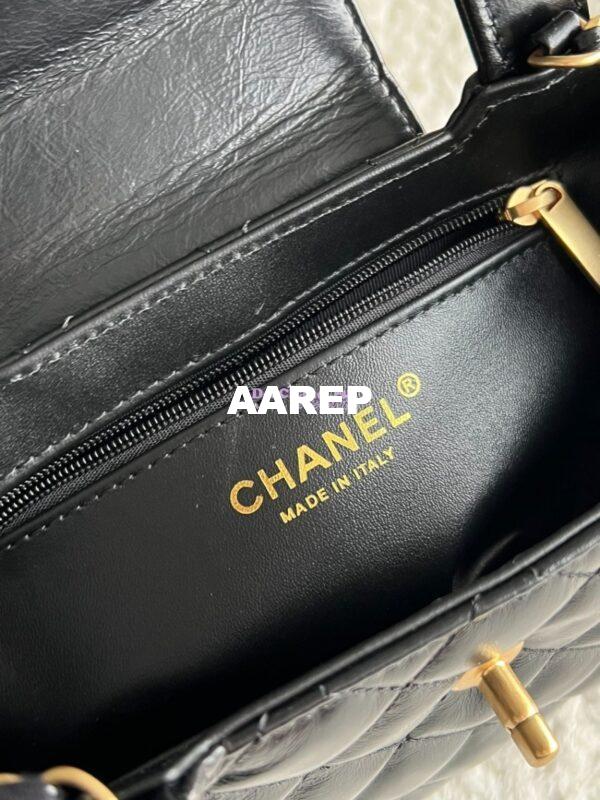 Replica Chanel Mini Shopping Bag Shiny Agen Calfskin AS4416 Black 9