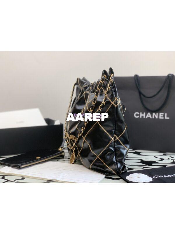 Replica Chanel 22 Handbag Shiny Calfskin & Gold Metal AS3260 AS3261 Black gold chain 3