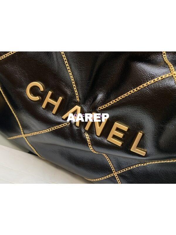Replica Chanel 22 Handbag Shiny Calfskin & Gold Metal AS3260 AS3261 Black gold chain 4