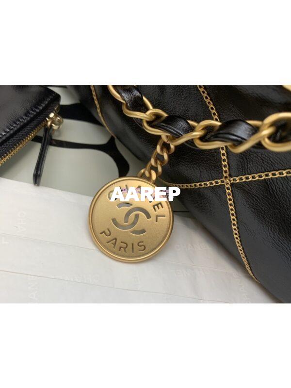 Replica Chanel 22 Handbag Shiny Calfskin & Gold Metal AS3260 AS3261 Black gold chain 5
