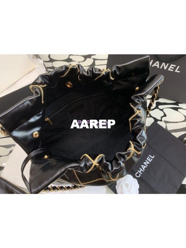 Replica Chanel 22 Handbag Shiny Calfskin & Gold Metal AS3260 AS3261 Black gold chain 6