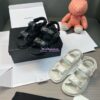 Replica Chanel Luxe  CC Lambskin Sandals G35927 White 2