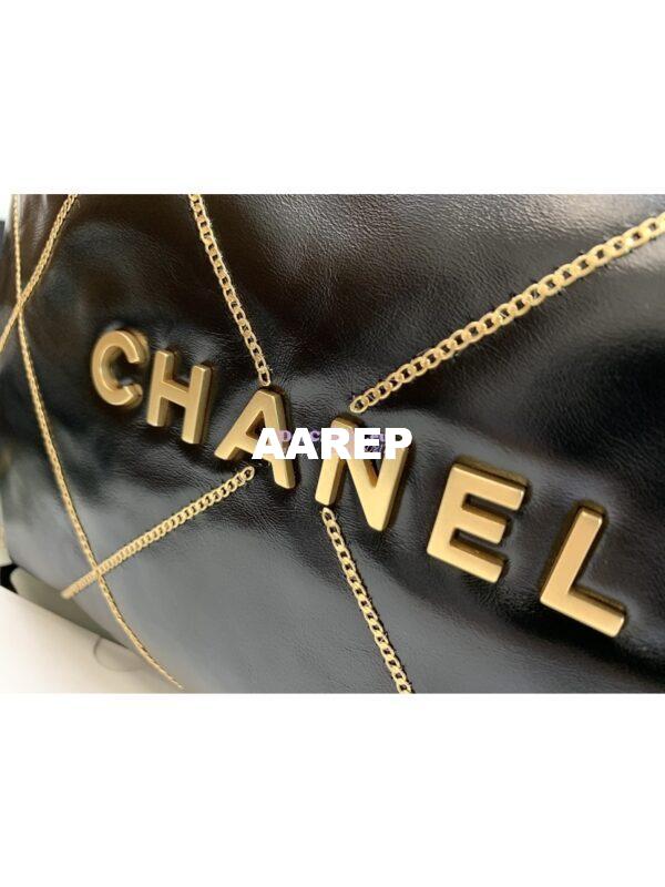 Replica Chanel 22 Handbag Shiny Calfskin & Gold Metal AS3260 AS3261 Black gold chain 12