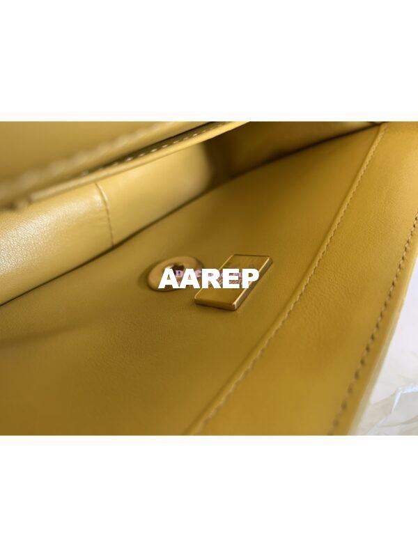 Replica Chanel Mini Flap Bag in Lambskin Wenge Wood AS4165 Yellow 8