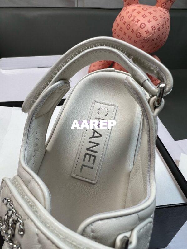 Replica Chanel Luxe  CC Lambskin Sandals G35927 White 13