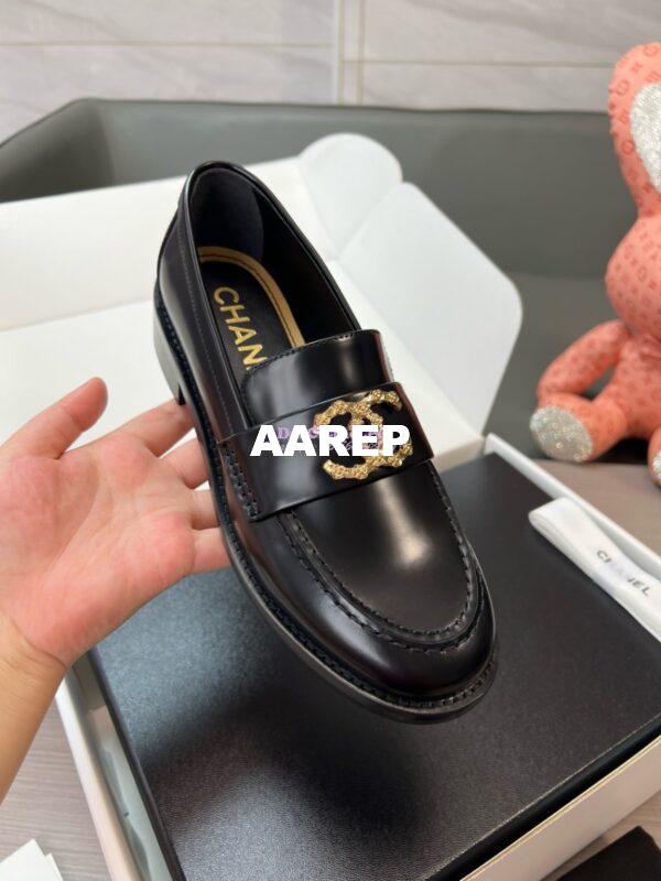 Replica Chanel 24P Limited Edition Loafers Calfskin and Metal Black G45663
