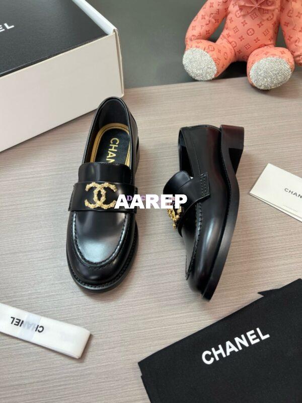 Replica Chanel 24P Limited Edition Loafers Calfskin and Metal Black G45663 3