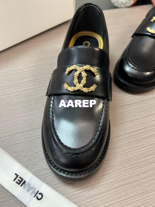 Replica Chanel 24P Limited Edition Loafers Calfskin and Metal Black G45663 5