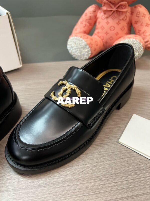 Replica Chanel 24P Limited Edition Loafers Calfskin and Metal Black G45663 6