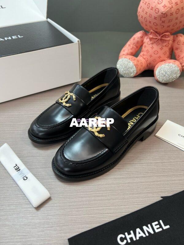 Replica Chanel 24P Limited Edition Loafers Calfskin and Metal Black G45663 7