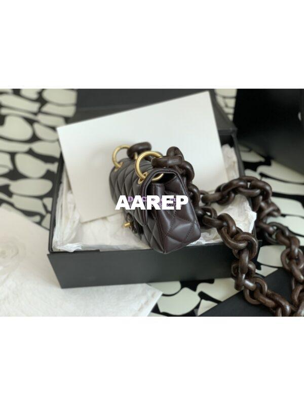 Replica Chanel Mini Flap Bag in Lambskin Wenge Wood AS4165 Brown 4