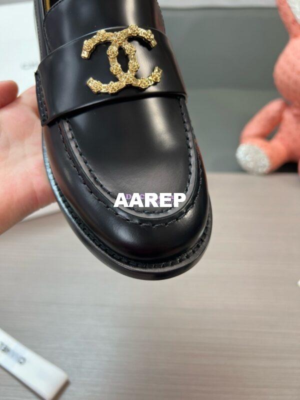 Replica Chanel 24P Limited Edition Loafers Calfskin and Metal Black G45663 8