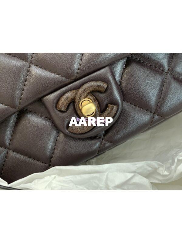 Replica Chanel Mini Flap Bag in Lambskin Wenge Wood AS4165 Brown 5