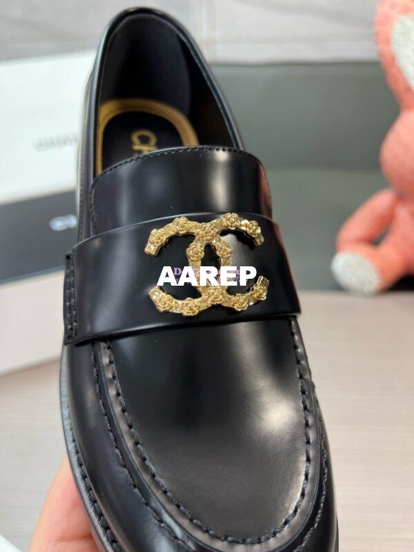 Replica Chanel 24P Limited Edition Loafers Calfskin and Metal Black G45663 10