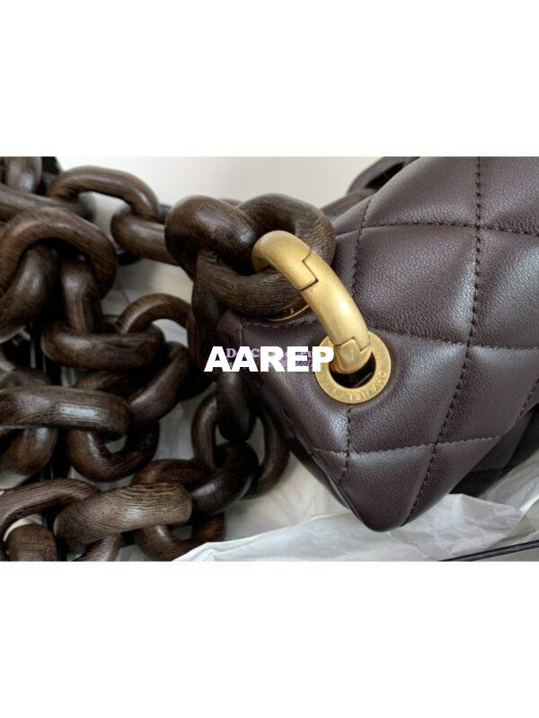 Replica Chanel Mini Flap Bag in Lambskin Wenge Wood AS4165 Brown 7