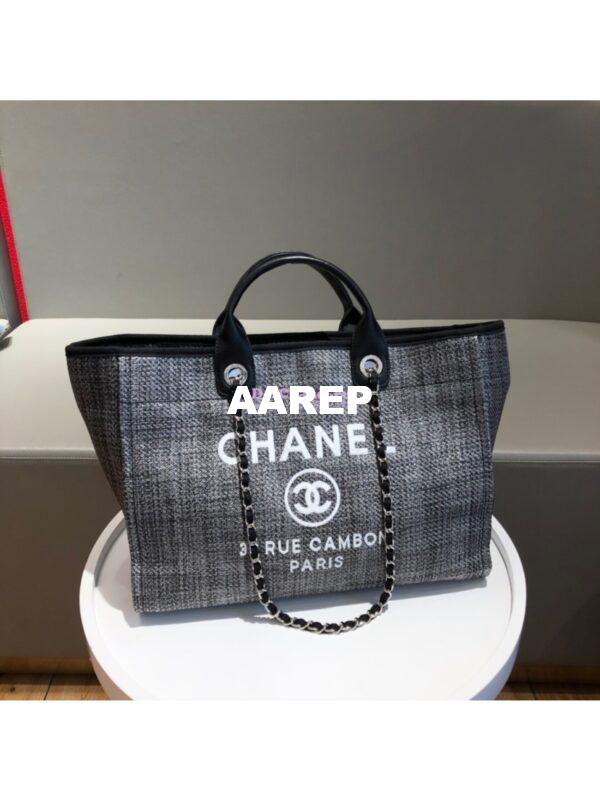 Replica Chanel A66942 Large Toile Deauville Shopping Bag in Light Brown 3