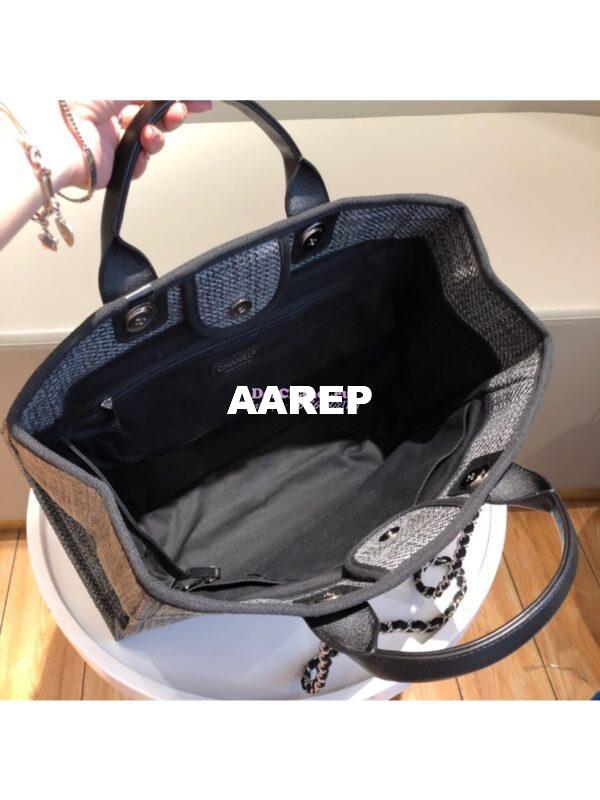 Replica Chanel A66942 Large Toile Deauville Shopping Bag in Light Brown 7