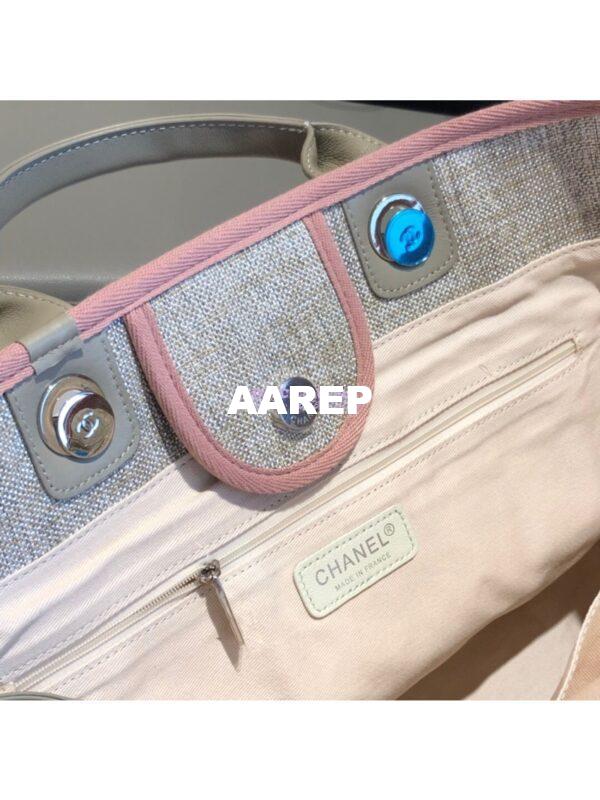 Replica Chanel A66942 Large Toile Deauville Shopping Bag in Light Pink 7