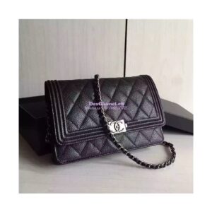 Replica Chanel Boy Wallet On Chain WOC Black Bag A80287 2