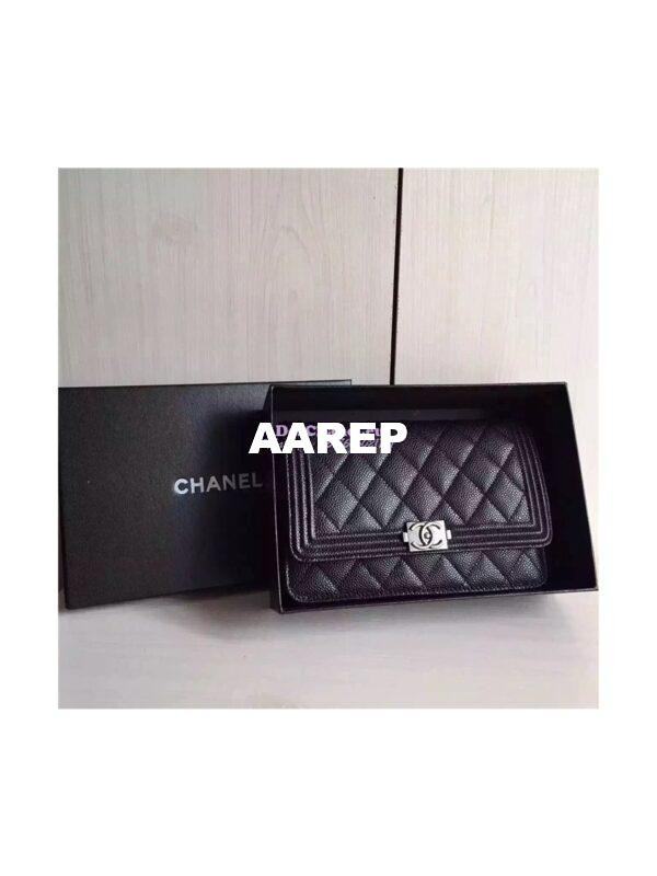 Replica Chanel Boy Wallet On Chain WOC Black Bag A80287 3