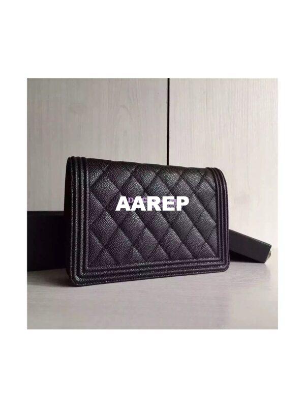 Replica Chanel Boy Wallet On Chain WOC Black Bag A80287 5