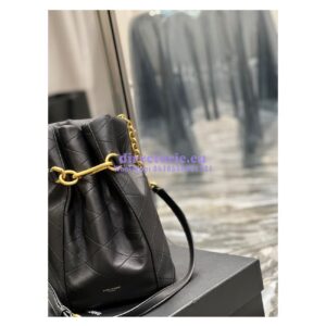 Replica YSL Saint Laurent Le Maillon Hook Bucket Bag In Supple Leather 686310 Black 2