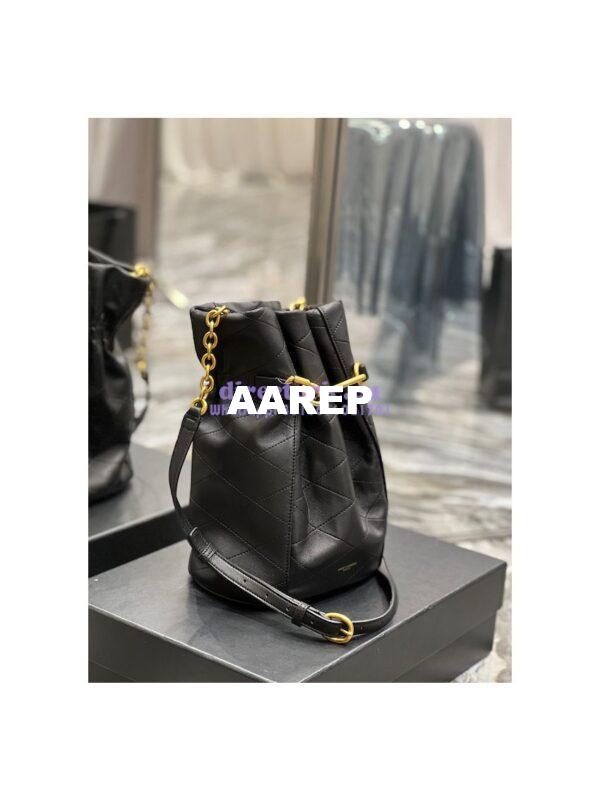 Replica YSL Saint Laurent Le Maillon Hook Bucket Bag In Supple Leather 686310 Black 5