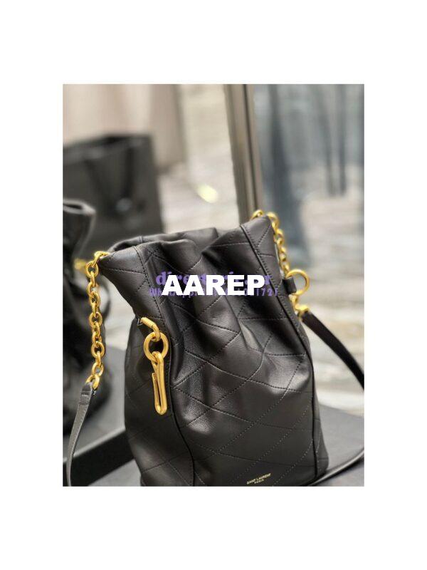 Replica YSL Saint Laurent Le Maillon Hook Bucket Bag In Supple Leather 686310 Black 6
