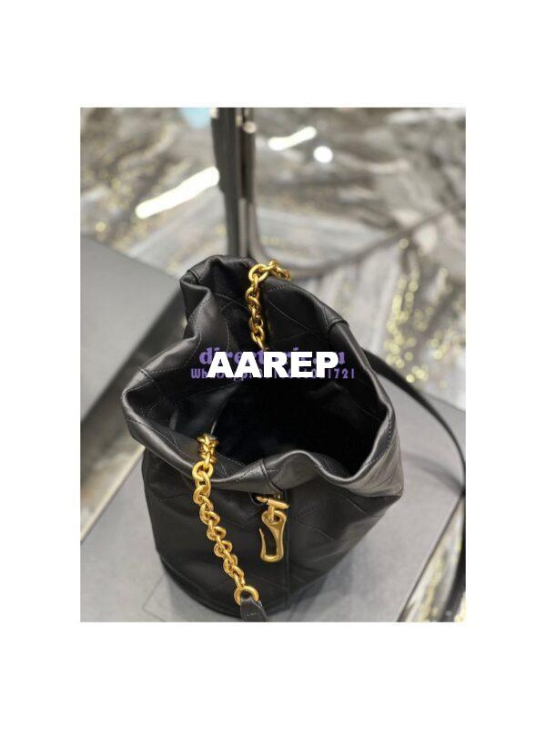 Replica YSL Saint Laurent Le Maillon Hook Bucket Bag In Supple Leather 686310 Black 7