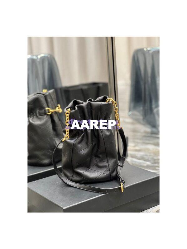 Replica YSL Saint Laurent Le Maillon Hook Bucket Bag In Supple Leather 686310 Black 8