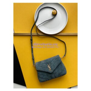 Replica YSL Saint Laurent Loulou Toy Bag In Suede And Quilted Leather 678401 Algae