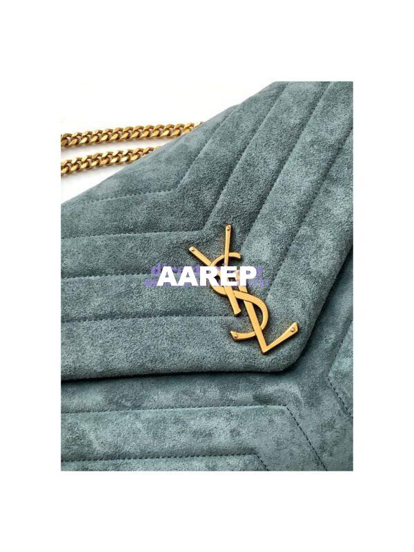Replica YSL Saint Laurent LouLou Medium Bag in Y-Quilted Suede 5749461 Algae 8