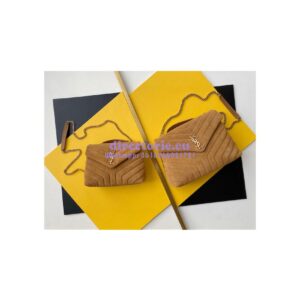 Replica YSL Saint Laurent LouLou Medium Bag in Y-Quilted Suede 5749461 Cinnamon