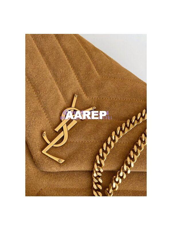 Replica YSL Saint Laurent LouLou Medium Bag in Y-Quilted Suede 5749461 Cinnamon 6