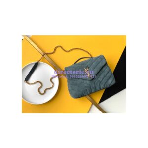Replica YSL Saint Laurent LouLou Small Bag in Y-Quilted Suede 4946991 Algae 2