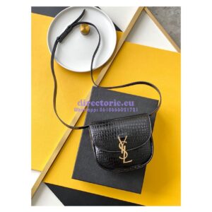 Replica YSL Saint Laurent Kaia Small Satchel In Shiny Crocodile-Embossed Leather 619740