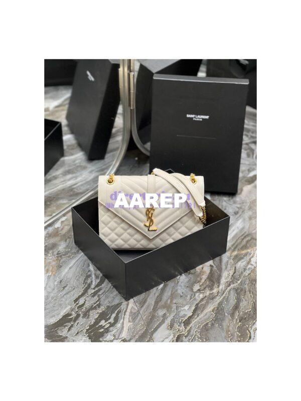 Replica Saint Laurent YSL Envelope Medium Bag In Supple Matelassé Leather 600185 Blanc 3