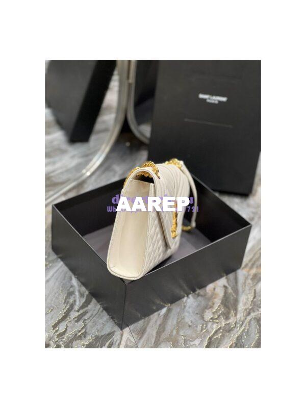 Replica Saint Laurent YSL Envelope Medium Bag In Supple Matelassé Leather 600185 Blanc 10