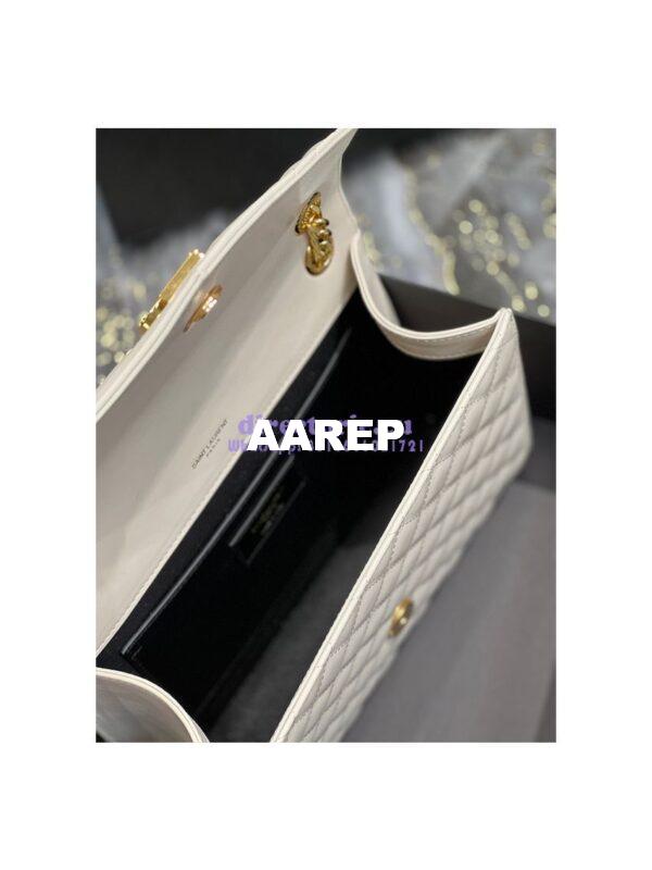 Replica Saint Laurent YSL Envelope Medium Bag In Supple Matelassé Leather 600185 Blanc 12