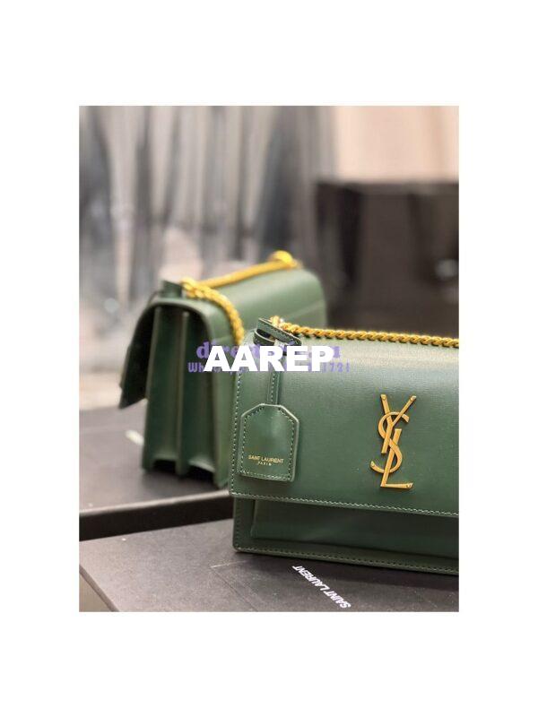 Replica YSL Saint Laurent Medium Sunset Monogram in Smooth Leather 442906 Vert Fonce 4