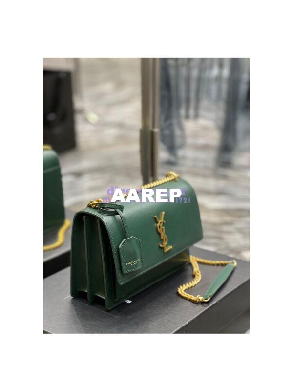 Replica YSL Saint Laurent Medium Sunset Monogram in Smooth Leather 442906 Vert Fonce 5