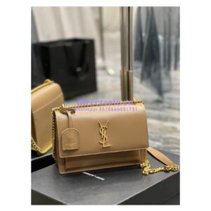 Replica YSL Saint Laurent Medium Sunset Monogram in Smooth Leather 442906 Dark Toffee 2