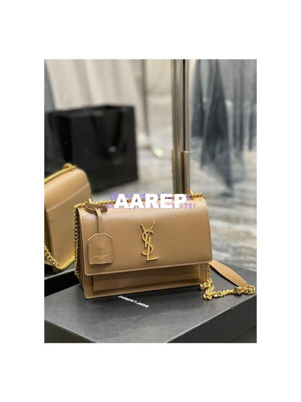 Replica YSL Saint Laurent Medium Sunset Monogram in Smooth Leather 442906 Dark Toffee 4