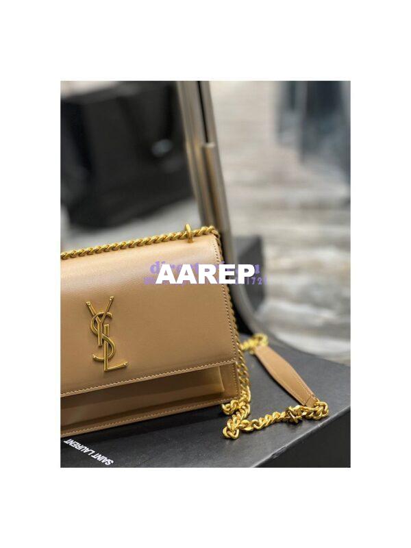 Replica YSL Saint Laurent Medium Sunset Monogram in Smooth Leather 442906 Dark Toffee 5