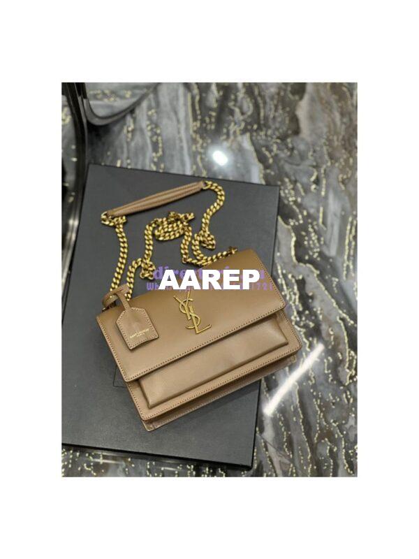 Replica YSL Saint Laurent Medium Sunset Monogram in Smooth Leather 442906 Dark Toffee 8