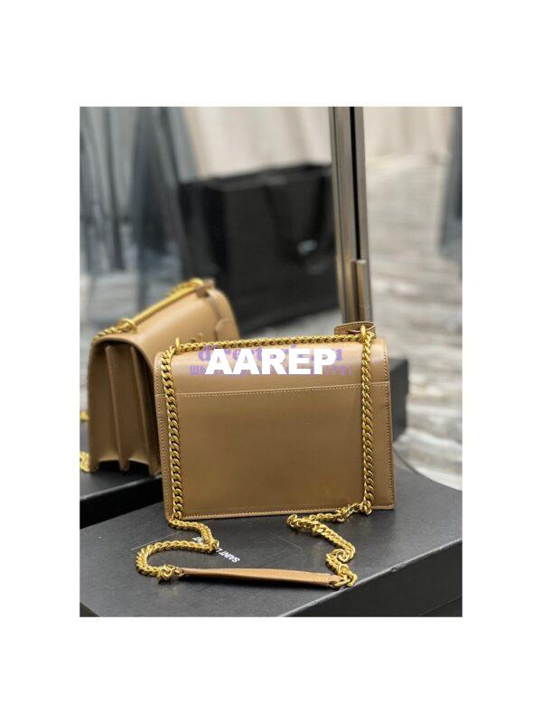 Replica YSL Saint Laurent Medium Sunset Monogram in Smooth Leather 442906 Dark Toffee 13