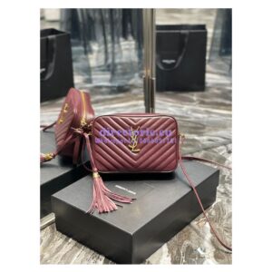 Replica YSL Saint Laurent Lou Camera Bag In Supple Quilted Leather 520534 Wine