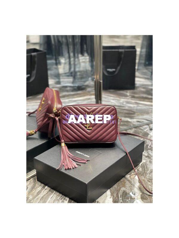 Replica YSL Saint Laurent Lou Camera Bag In Supple Quilted Leather 520534 Wine